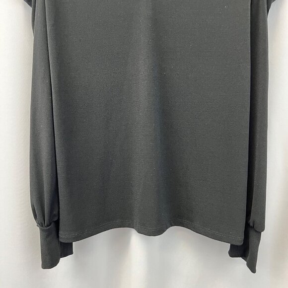 Express Womens Cold Shoulder Long Sleeve V-Neck Blouse Black XS - Picture 4 of 8